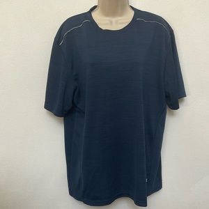 Reebok Navy Blue Play Dry Workout Athletic T-Shirt Size XL Exercise Lightweight